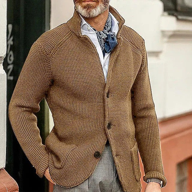 Men's Stand-up Collar Knit Sweater