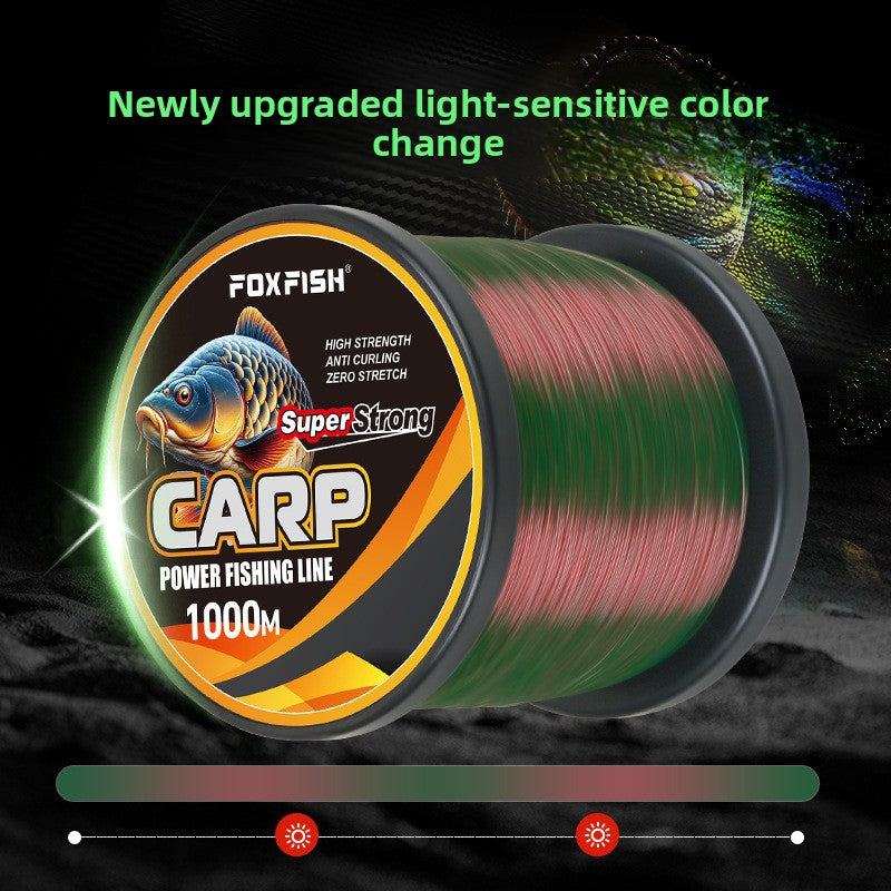 Color-changing nylon fishing line with excellent wear resistance
