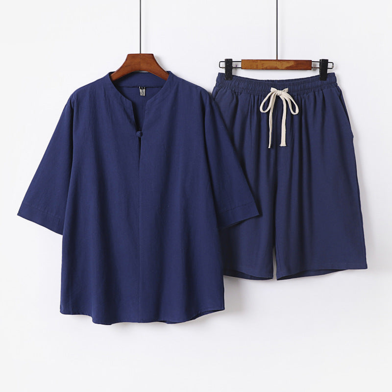 Cotton Linen Chinese Style Two-Piece Set