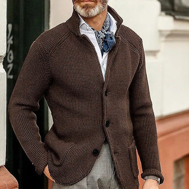 Men's Stand-up Collar Knit Sweater