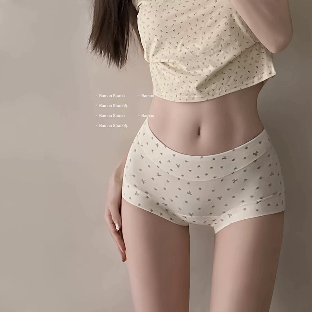 Womens Floral Cotton Boxer Briefs