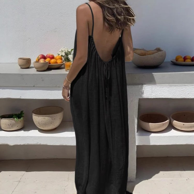 Womens Backless Loungewear Dress