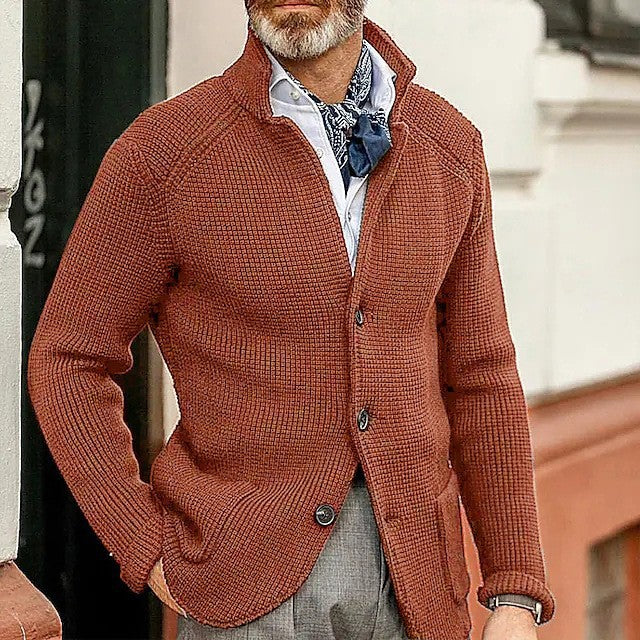 Men's Stand-up Collar Knit Sweater