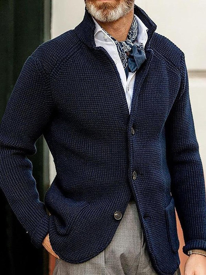 Men's Stand-up Collar Knit Sweater