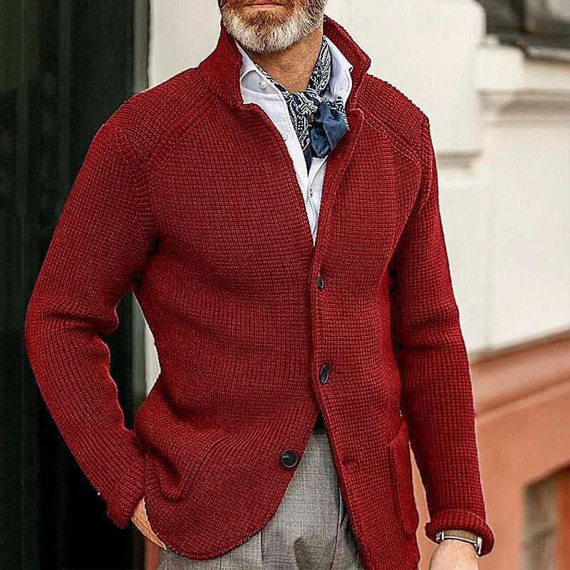 Men's Stand-up Collar Knit Sweater