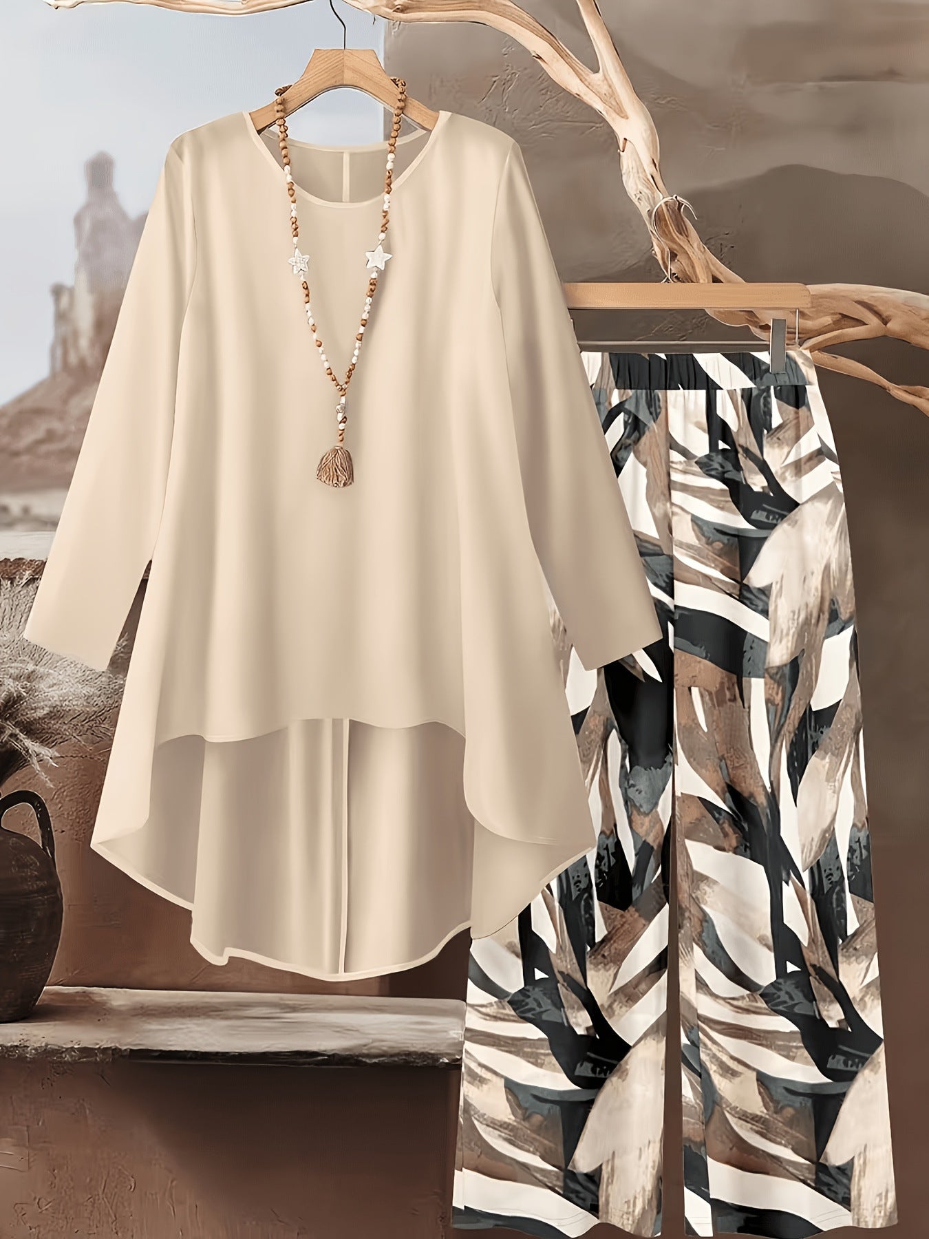 Printed Wide-Leg Pants for Women